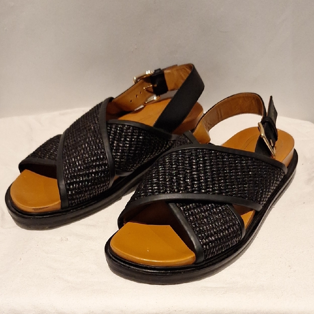 Marni Black Woven Sandals Size 39